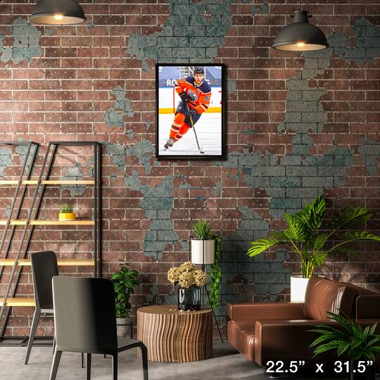 Connor McDavid Edmonton Oilers Framed 20" x 29" Skating Canvas 22.5" x 31.5"